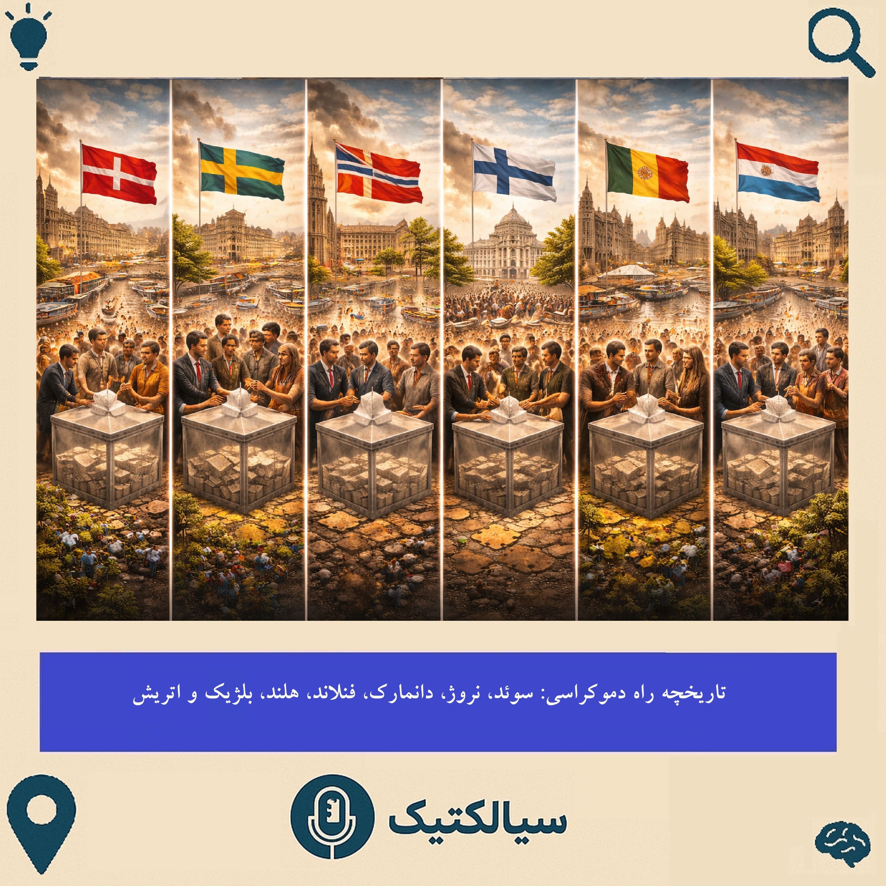 سیالکتیک: تاریخچه راه دموکراسی: سوئد، فنلاند، نروژ، هلند، دانمارک، بلژیک